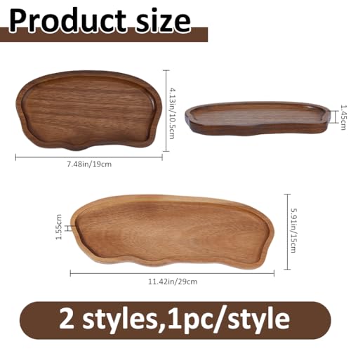 SUPERFINDINGS 2Pcs 2 Sizes Cloud Wood Serving Trays Cloud Jewelry Tray Trinket Dish Cosmetics Organizer Cute Decorative Fillable Serving Board for Candle Perfume Soap Dispenser Jewelry Keys
