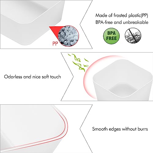 Poeland 10 Pcs Drawer Organizer Tray Storage Box for Bedroom Dresser Bathroom Kitchen, Frosted - size: 10pcs