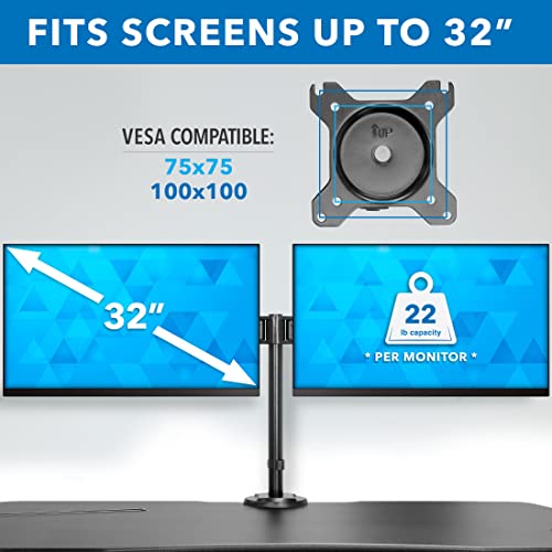 Mount-It! Electric Standing Desk Converter with Dual Monitor Arm, Stand Up Desk Riser X-Large 47.2" Wide, Electric Desk Riser with Mount for 2 Screens (Max 32"), Desktop with Keyboard Tray, USB, Black - size: X-Large 47.2"