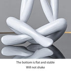 Small Collectible Figurines Abstract Sculpture Statue Desktop Decor Office Shelf Decoration for Home Living Room (White)