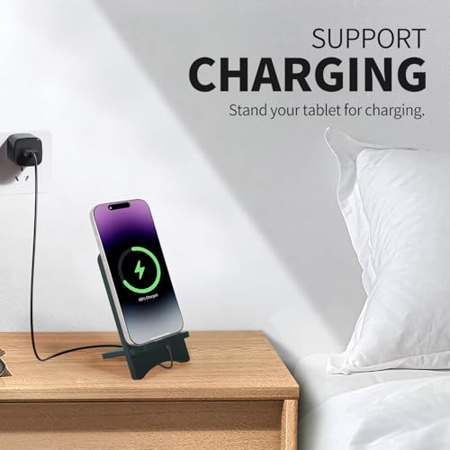 Solid Wood Simple Phone Stand, Desktop Stand,Tablets Tablet Display Stand, Compatible with All Phones (Dark Green Wood) - color: dark green wood