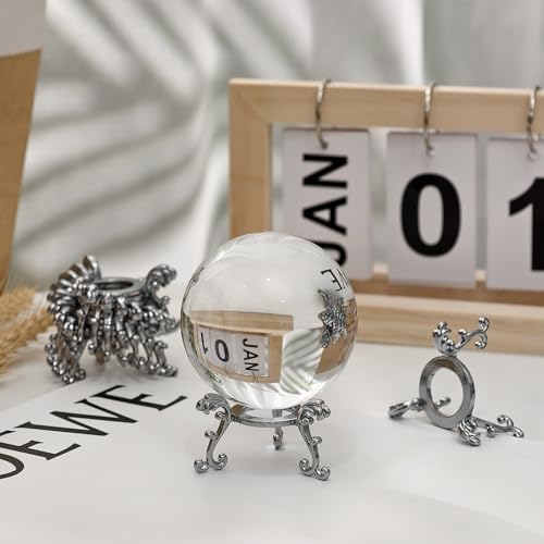 20pcs Small Silver Crystal Ball Sphere Holders - 2in Metal Crystal Stone Display Stand - color: Silver_Small-20pcs