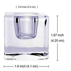 Square Glass Candle Holder Set of 2, Clear Taper Candlestick Holders, Ideal Gift for Dining Table, Wedding, Christmas and Party.… - color: Transparent 2pcs