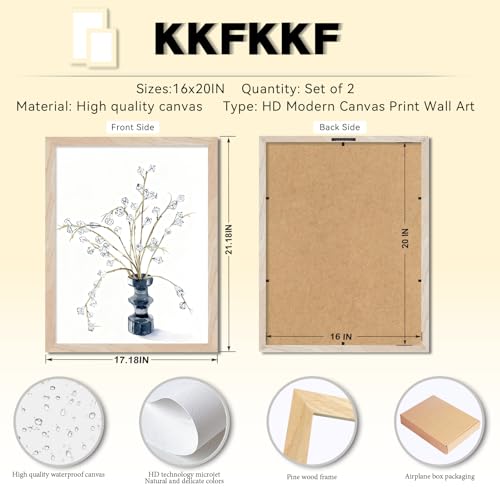 Framed Watercolor Floral Wall Art Canvas Print – Minimalist Botanical Painting with Solid Wood Frame and Acrylic Cover, Neutral Flower Picture for Living Room Bedroom Home Decor16X20IN - color: Eucalyptus fruit, size: 20"L x 16"W