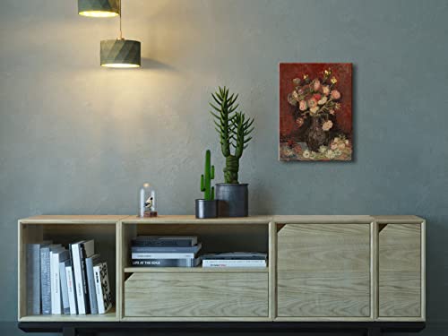 Wieco Art Vase with Chinese Asters and Gladioli by Van Gogh Famous Oil Paintings Reproduction Modern Abstract HD Canvas Prints Wall Art Flowers Artwork Pictures for Bedroom Kitchen Home Decorations - size: 16"L x 12"W