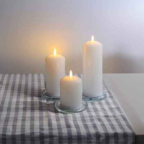 WGV Tea Light Votive Candle Holder Plate 4" W, Clear Flat Plate Glass, Small Home Accent Decor, 1 Pc - color: Clear-flat-4"