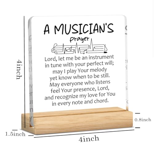 Music Lover Gift Musicians Gifts Graduation Gifts for Music Teacher Music Lover Office Home Desk Shelf Decor Acrylic Sign