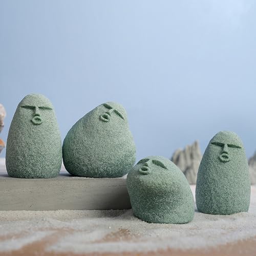 Cute Stone Primitive Man Figurine: Funny Stoneman Statue for Outdoor Decor, Carving Face Garden Home Decoration Fish Tank Ornament - Stone Man D - style: Stone Man D