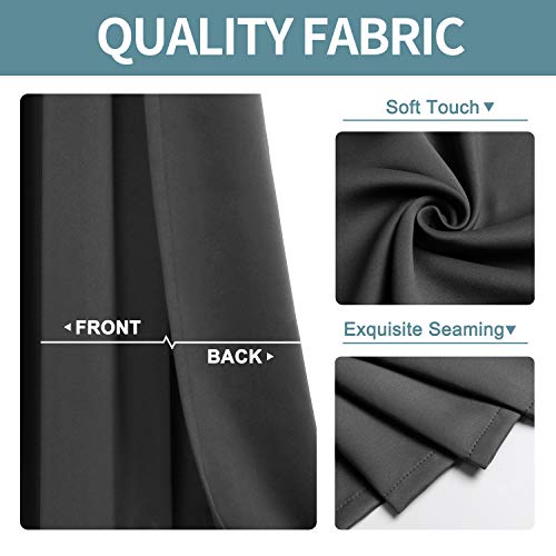 ChrisDowa Small Window Curtains 50 inches Long for Bedroom - Grommet Short Thermal Insulated Room Darkening Curtains for Kitchen (2 Panels, Dark Grey, 29 x 50 Inch) - color: Dark Grey, size: 29"W x 50"L (Pack of 2)
