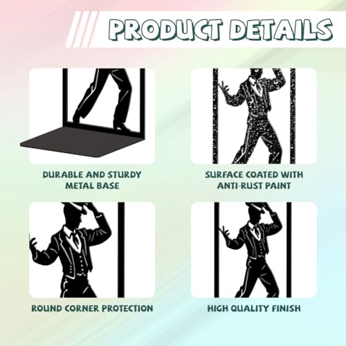 Peacoblue Metal Bookends for Shelves, Modern Decorative Heavy Duty Study Book Ends Stoppers for Office, Desk, Shelf, Room 5.3"x4.3"x7.9" Cast Iron Simple Tall Bookends 1 Pair (Spain Flamenco Dance) - style: Spain Flamenco Dance