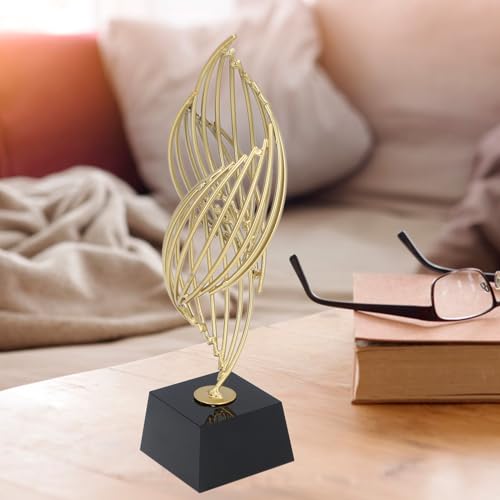 Metal Abstract Decorative Sculpture, Simple, Modern, Beautiful, Modern Luxury Metal Abstract Statue with Base for Desk Shelf Decor (Classic Black) - size: Classic Black