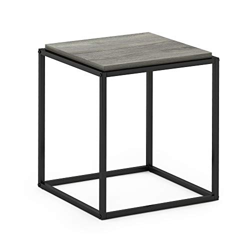 Furinno Moretti Cube Modern Stackable End Table Shelf, French Oak Grey - color: French Oak Grey, size: Stackable Metal Frame