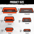 HORUSDY 3-Piece Magnetic Parts Tray Set, Tool Trays for Storage Organizer Screw, Bolts, Washers, Nuts and Small Tools. Tool Gifts for Men, Orange and Black - style: 3-Piece Magnetic Tray - Collapsible Red