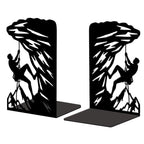 Peacoblue Metal Bookends for Shelves, Modern Decorative Heavy Duty Study Book Ends Stoppers for Office, Desk, Shelf, Room 5.3"x4.3"x7.9" Cast Iron Simple Tall Bookends 1 Pair (Rock Climbing) - style: Rock Climbing