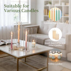Glasseam Hurricane Taper Candle Holders: Set of 3 Glass Candlestick Holders with Clear Tall Cylinder Candle Sleeves for Centerpiece Table Outdoor Wedding Home Decor 9.84''/11.84''/13.78'' - size: Hurricane+Candlestick