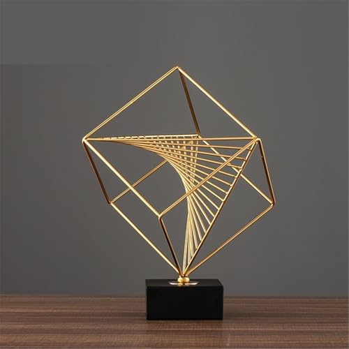 Statue Decorations Minimalist Modern Home Geometric Cube Ornament Light Luxury Nordic Style Alloy Decoration Home Decor Object