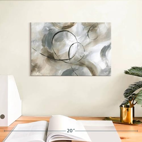 ElephantStock Allegro Canvas - 1 Panel Neutral Abstract Art Wall Decor - Printed Neutral Wall Painting Decor -Abstract Canvas Wall Art for Living Room - by Nan - 12" X 8" - color: Allegro single piece, size: 12"L x 8"W