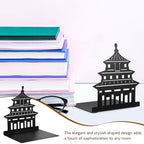 Metal Bookend Small Shaped Book Stand Crafted Metal Book Organizer for Office and Home Use