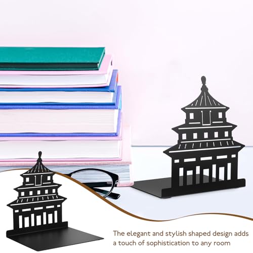 Metal Bookend Small Shaped Book Stand Crafted Metal Book Organizer for Office and Home Use