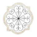 Deco 79 Wooden Scroll Home Wall Decor Wall Sculpture with Metal Scroll Work, Wall Art 22" x 1" x 22", White