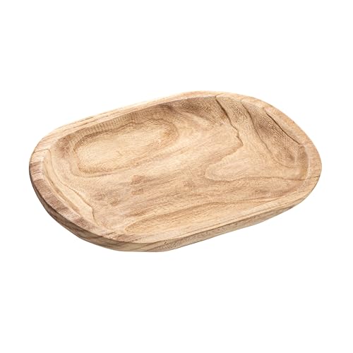 Bloomingville Hand-Carved Paulownia Wood Bowl, Natural - color: Charred Finish