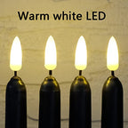 NONNO & ZGF 10 Pack Black 11'' LED Wax Covered Taper Candles with 2 Remote Control, Flameless Battery Operated Decor Candle, Warm White LED - color: Black