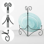Plate Stand for Display with Hinged Folding Design, 6 Inch Picture Stands for Tables, Small Easels for Displaying Book, Art Piece, Photo and Platter, 6’’ Black