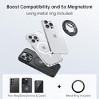 SYNCWIRE Magnetic Phone Ring Holder for MagSafe, 360° Rotation Cell Phone Grip Stand Finger Ring Kickstand Two-Sided Magnet Compatible with iPhone 17 Pro Max 16 15 14 13 12 MagSafe Accessories - color: Single Ring-1PCS-Black