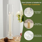 Hurricane Glass Candle Holders 4Pcs Fluted Candlestick Holders for Taper Candles with Cylinder Covers Crystal Candle Sticks Holder Decor for Wedding Birthday Christmas Table Decoration - size: stripe