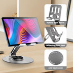 Universal Metal Cell Phone Stand, Multi-Angel Adjustable 360° Rotation Non-Slip Metal Phone Stand Compatible with iPhone 17 16 Pro Max and All Smartphones (Grey) - color: Grey
