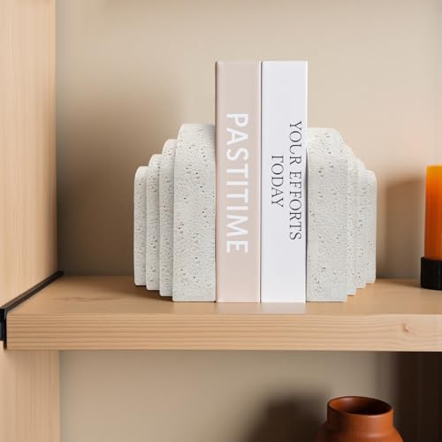 Modern Decorative Bookends for Shelves – Heavy Duty Book Ends, Stylish Bookshelf Decor, Minimalist Home Office Organizer, Functional Book Holders (Set of 2)