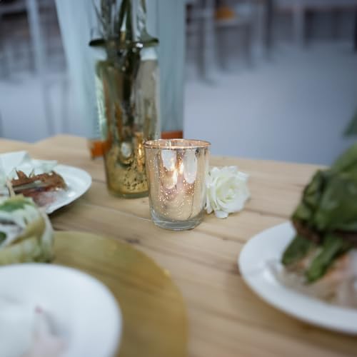 WGV Silver Speckled Tea Light Votive Candle Holder 2.2x2.75, Small Tiny Utility Cylinder Mercury Glass Vase, Home Accent Decor, 1 Pc - color: Silver-cylinder-2.75"