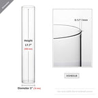 WGVI Hurricane Candle Holder Sleeve, Wide 3", Height 18", Clear Glass Cylinder Candleholder, Chimney Tube, Open Ended Candle Shade, 1 Piece - size: 3"x18"H