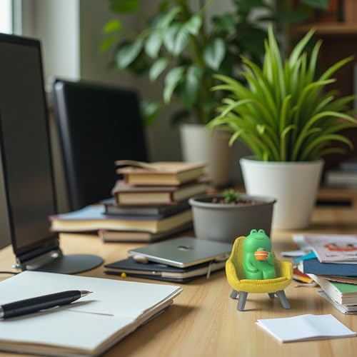 Miniature Frog Anime Figurines - Resin Desk Figurines, Cool Office Gadgets for Desk, Fun Desk trinkets Gift for Frog Lover（Yellow Sofa） - size: 01-frog-sofa-yellow
