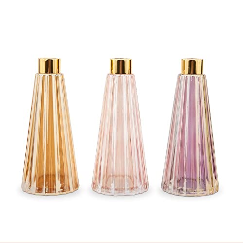 Weddingstar Tapered Colored Glass Bud Vases - Pink - Set of 3