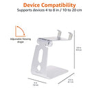 Amazon Basics Adjustable Aluminum Phone Stand for Cell Phones, iPhone and Android, Desktop Phone Holder with Adjustable Angle, Hands-Free Viewing, 3.15 x 2.87 x 3.74 inch, Silver
