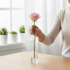 Hand Made Blown Art Bud Glass Vase Single Stem Cylinder Vases Decorative Glass Bottles for Flowers Centerpieces Wedding Party Home and Office Décor