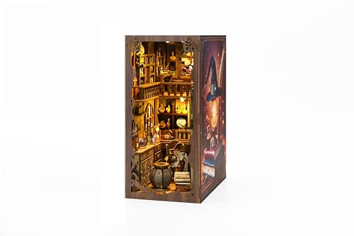 DIY Wooden Book Nook 3D kit Magic House - Booknook Book end Bookend Puzzle Bookshelf Decor LED Light
