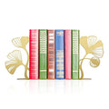 Gold Bookends – Unique Decorative Book Ends with Ginkgo Leaf Design, Cute Bookends for Shelves, Desks, or Libraries for Book Lovers