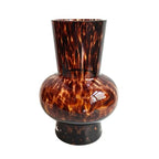 8" High Luxe Leopard Glass Vase — Unique Modern Amber Brown Centerpiece for Home Decor, Gifts & Everyday Elegance