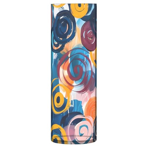 ALAZA Abstract Colored Art Circles Flower Vase for Wedding Dinner Table Party Living Room Office Bedroom Decor,Unbreakable Vase, 3.9 x 12 inch Cylinder Decor