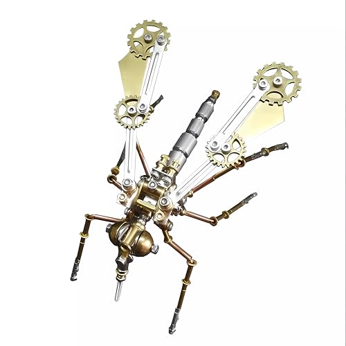 Mechanical Metal 3D Insect Mosquito Model Brass Puzzle Steampunk Electric Mechanical, Assembly DIY Gift Craft Hobby for Family and Friends (Mosquito A) - style: Mosquito A