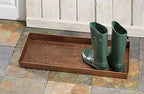HF by LT Mophead Hydrangea Pattern Metal Boot-Tray, 30 x 13 inches, Antique Copper - color: Hydrangea Design, Antique Copper