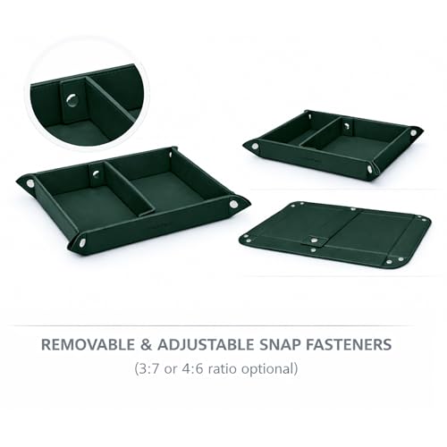 UnionBasic Medium Valet Tray, Jewelry Tray for Rings Watches Earrings, Entryway Catchall Caddy for Coins Keys Change, Nightstand Bedside Valet Holder, Trays for Electronic Gadgets, Vintage Green Plus - color: Blackish Green, size: 9.5" x 7.9" x 2"