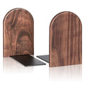 Book Ends, 1Pairs Walnut Heavy Duty Bookends, Holds Heavy Books, Non-Skid, Perfect for Office Desk - color: Arch Blackwalnut, size: 1Pair