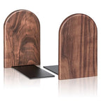 Book Ends, 1Pairs Walnut Heavy Duty Bookends, Holds Heavy Books, Non-Skid, Perfect for Office Desk - color: Arch Blackwalnut, size: 1Pair