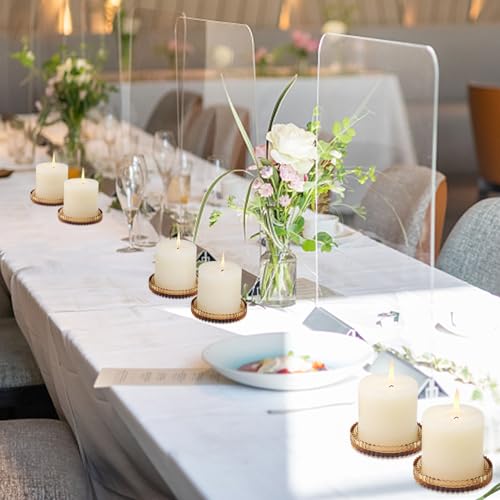Glass Pillar Candle Holder, 4" Amber Candle Plates Set of 6, Glass Candle Holders for Wedding, Party, Holiday, Home Decor, Table Centerpiece - color: Amber, size: 6 pcs