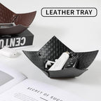 KINIVA 2 Pack PU Leather Jewelry Valet Tray for Men Women,Small Key Bowl for Entryway Table,Portable Travel Catchall Dice Tray (Bowl-Black-2pcs) - style: Bowl-Black-2pcs