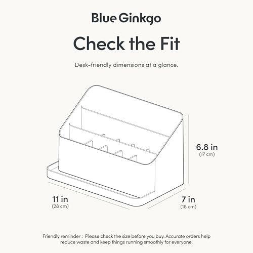 BLUE GINKGO Desk Organizer – Korean-Made Office Storage for Pens, Notes, Mail, and Supplies (White) - color: WHITE, size: ORGANIZER