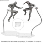Action Figure Stand with Adjustable Metal Support Arm, Action Figure Display Holder Stand Base Compatible with HG RG SD SHF Gundam 1/144 Toy with Screwdriver (2Pcs Clear) - color: 2Pcs Clear
